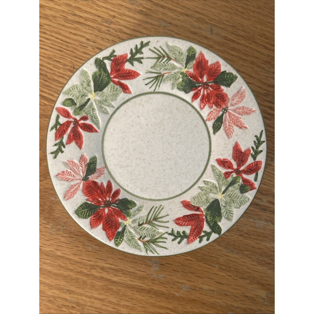 Yankee Candle Small Plates Poinsettia Holiday Set Of 4 Candle Accessories - Picture 2 of 4